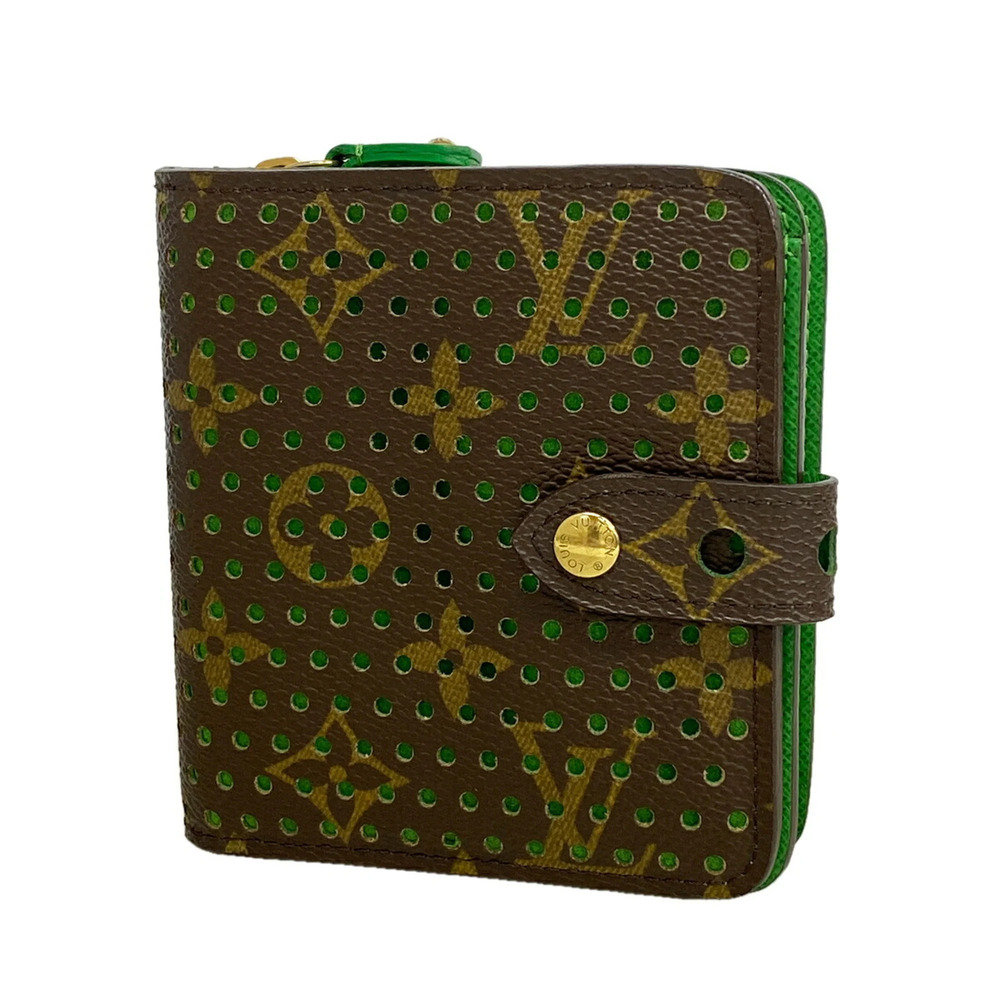 Louis Vuitton Monogram Perfo Compact Zip Wallet M95218 Vert (Women's)